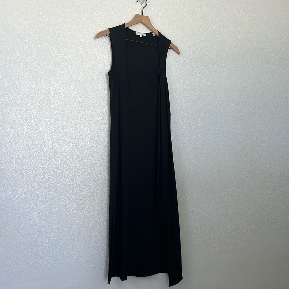 Vince Midi Dress in Black Belted Pima Cotton - Picture 4 of 11